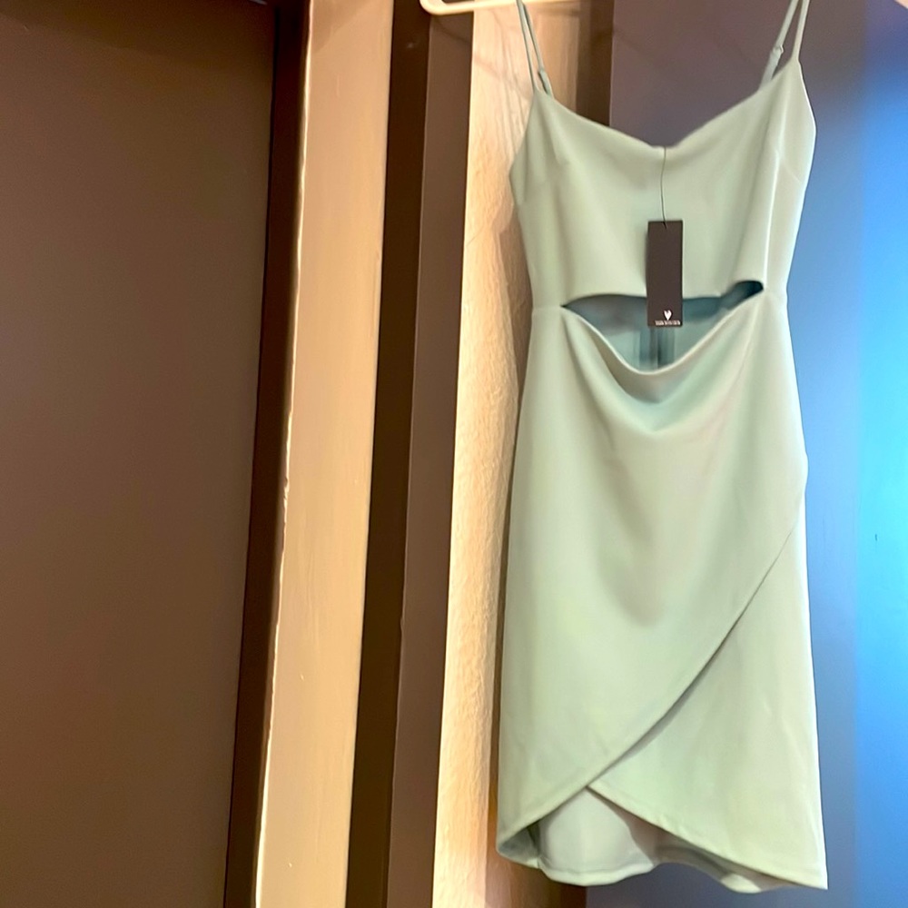 Teal lulu’s  dress with mid drift cutout